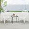 Costway 2 PCS Patio Cast Aluminum Dining Chairs Armrests Outdoor Stackable Brown/White